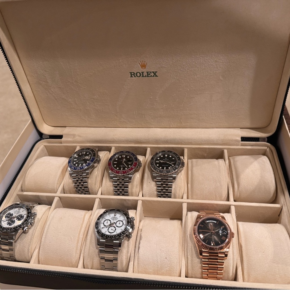 Rolex Dark Brown Leather Watch Storage Zippered Case - Picture 8 of 8